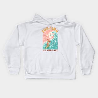 Surfing my workout Kids Hoodie